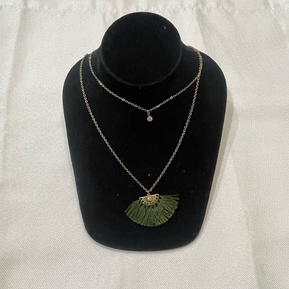 New Premier Design Olive flare Green Tassel‎ Necklace - Picture 2 of 7